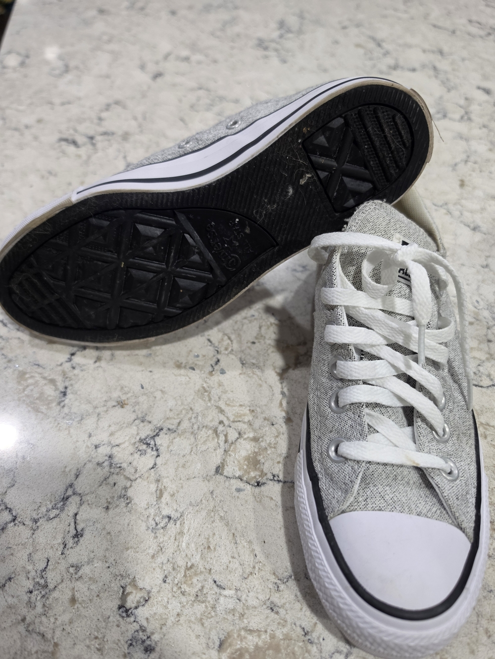 Converse Low Top Sneakers - Light Gray & White - Picture 3 of 5
